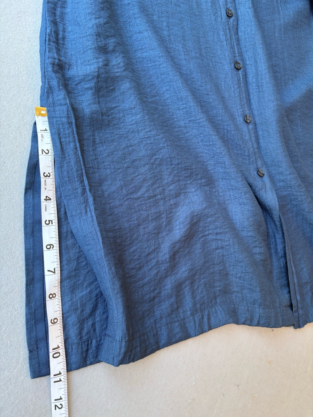 Chico's Casual Rayon Navy Button-Down Tunic sz XL Lightweight Coastal Grandma - Picture 9 of 9